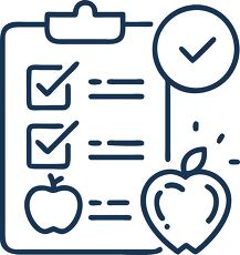 Wellness Check Icon With Checklist and Apple