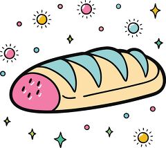 whole loaf of bread colorful playful icon clip art