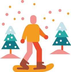 Winter Snowshoeing Clip Art