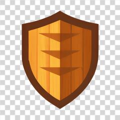 Wooden Shield Design on Rustic Background