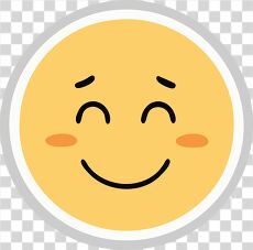 Yellow Content Face Emoji Clipart