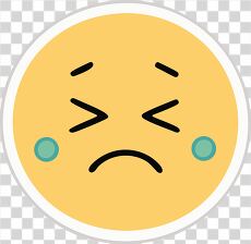 Yellow Face Emoji Clipart expression of Discomfort