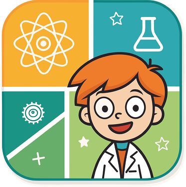 Young Scientist Smiling With Science Symbols Background