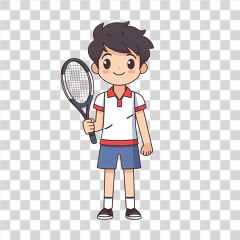 Young Tennis Player With a Racket Illustration