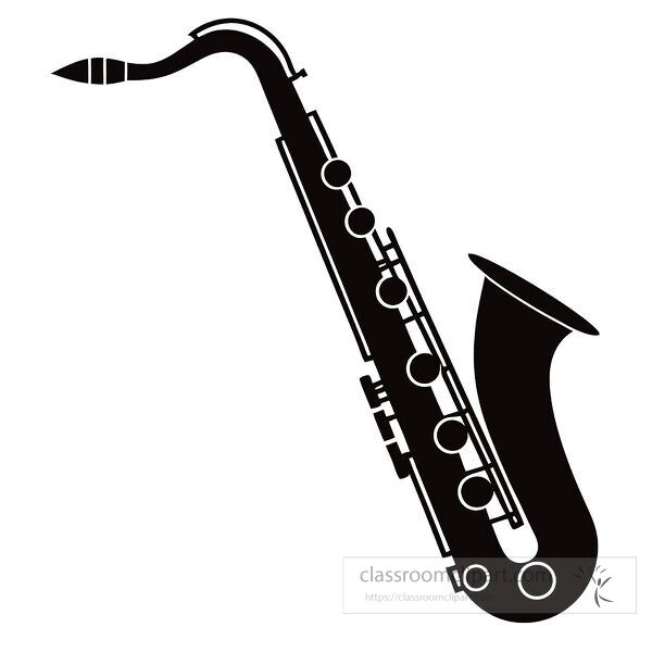 Black saxophone silhouette stands out