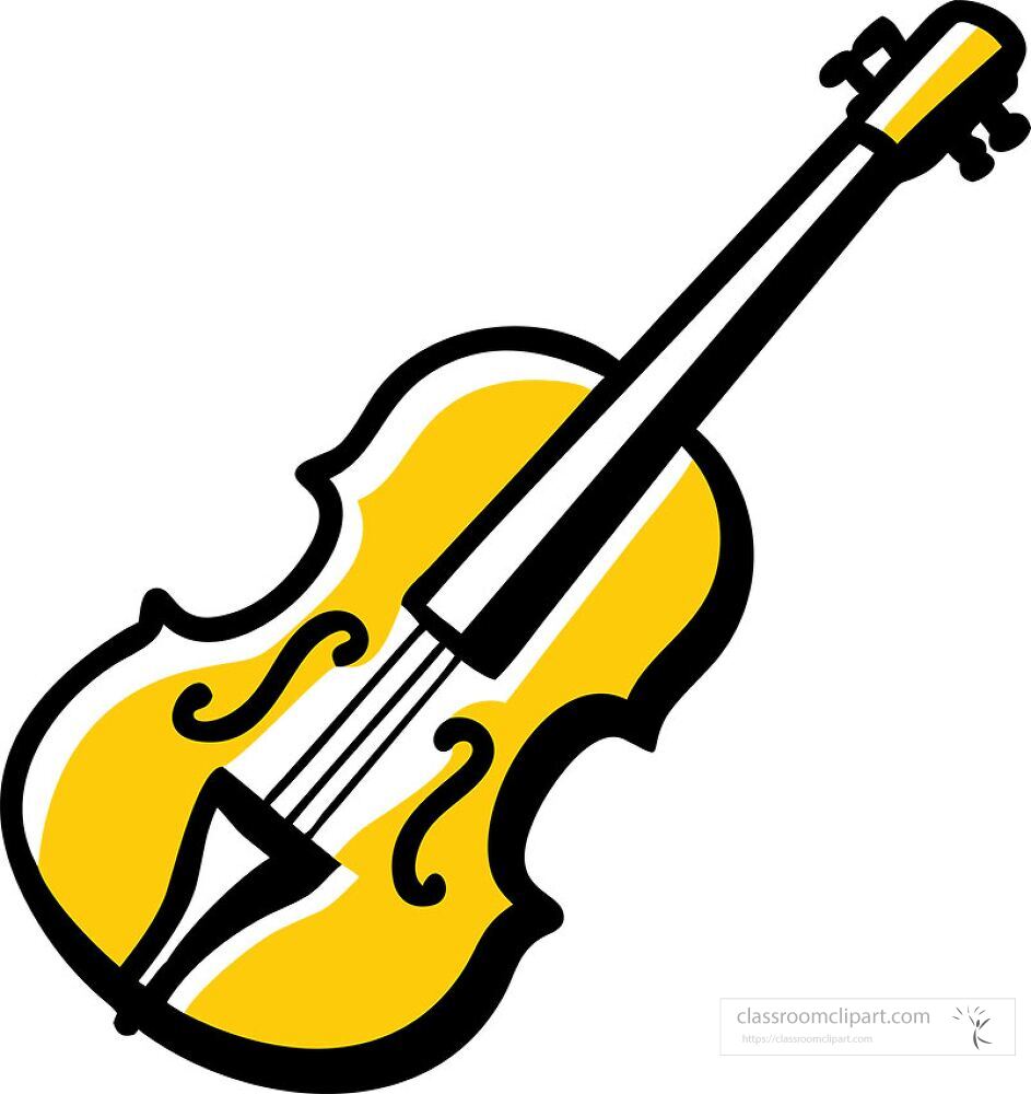 A bright yellow violin is displayed prominently showcasing its elegant lines and classic shape The instrument reflects a modern twist on traditional craftsmanship