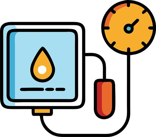 This device displays blood pressure readings and heart rate for monitoring.