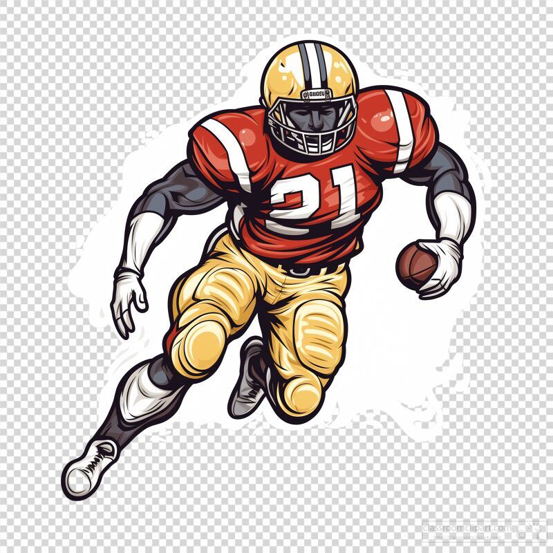 American Football Player Running With the Ball in Hand