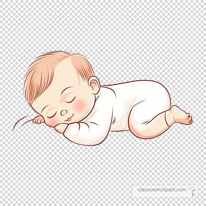 A peaceful baby lies asleep on a soft surface exuding innocence and tranquility The baby is curled up comfortably showcasing a serene expression while resting