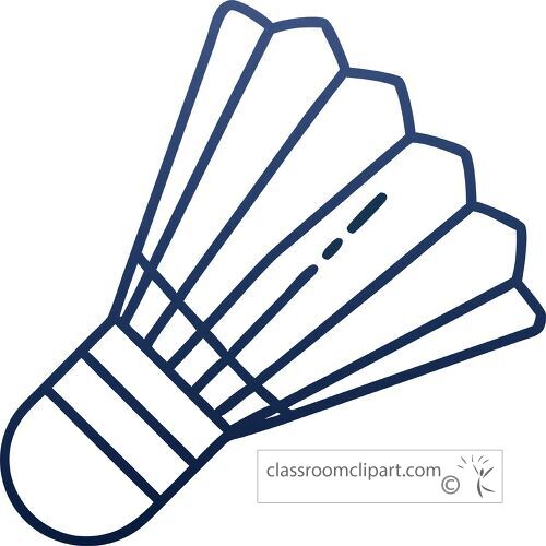 Simple outline of a badminton shuttlecock depicted clearly.