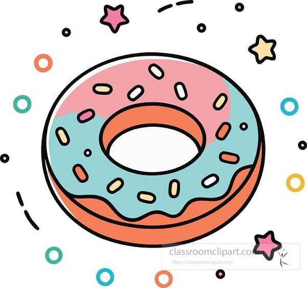 bagel colorful playful icon clip art