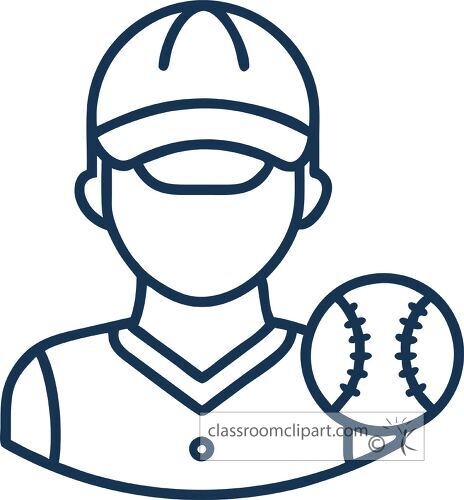 Outline of a baseball player holding a ball in hand