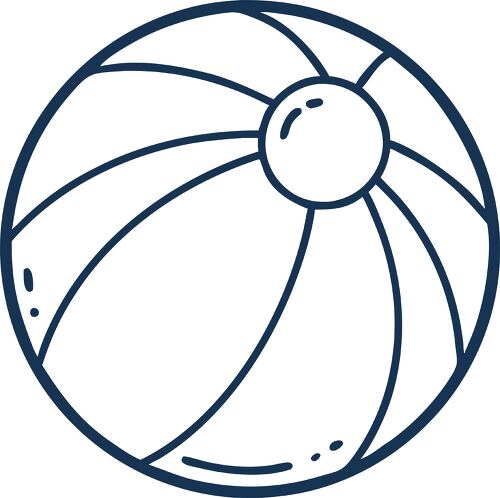 Summer beach ball line icon