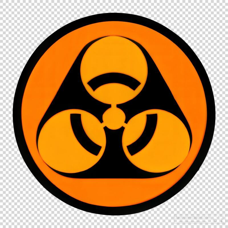 Biohazard Safety Symbol on Orange Background