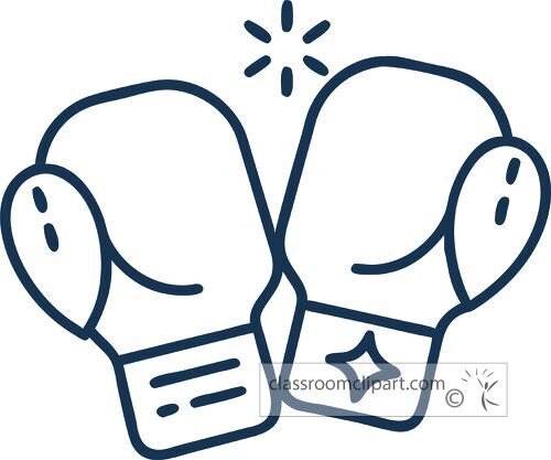 Outline design of boxing gloves symbolizing the sport of boxing.