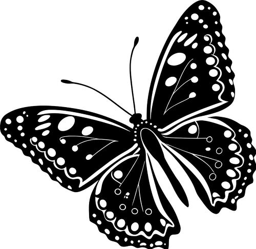 butterfly silhouette with graceful wings