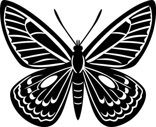 Detailed butterfly silhouette