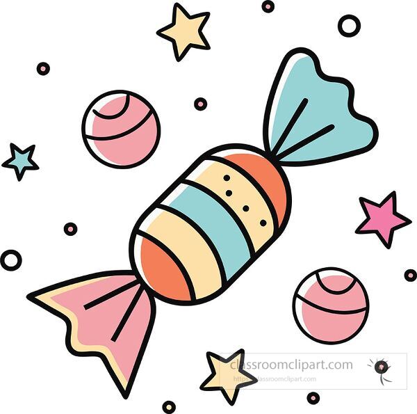 candy Whimsy Pastel Doodle clip art