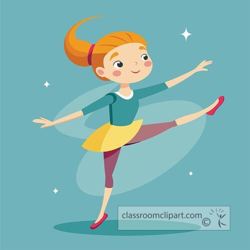 cartoon of a young girl in a ballet pose