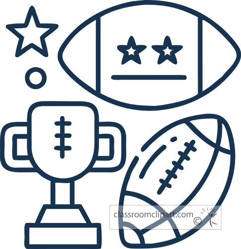 Various symbols representing the sport of American football.