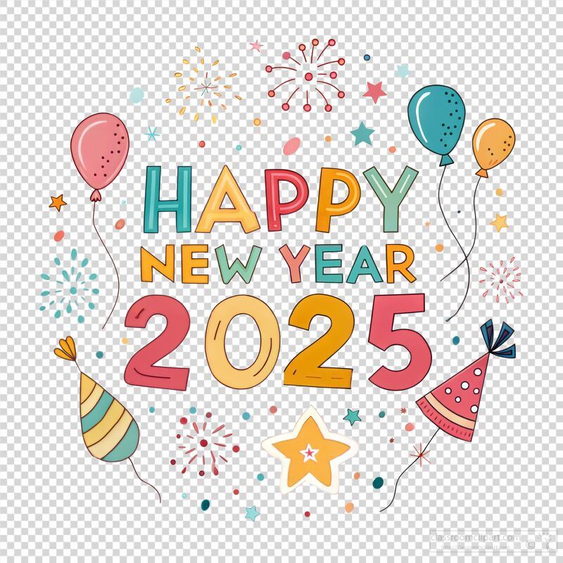 Cheerful New Year Celebration Design With Colorful Elements