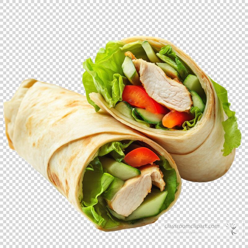 Enjoy the taste of a flavorful chicken wrap featuring tender chicken strips, crisp lettuce, fresh cucumbers, and vibrant carrots, all wrapped in a soft tortilla Perfect for a healthy meal or snack, this option is both satisfying and nutritious