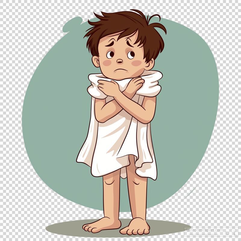 Child Wrapped in a Towel After a Bath in a Cozy Setting