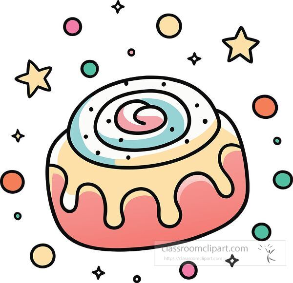 cinnamon roll Whimsy Pastel Doodle clip art