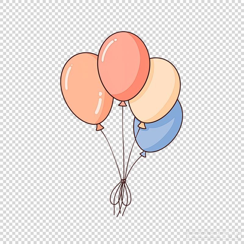 Colorful Balloons in a Simple Artistic Style