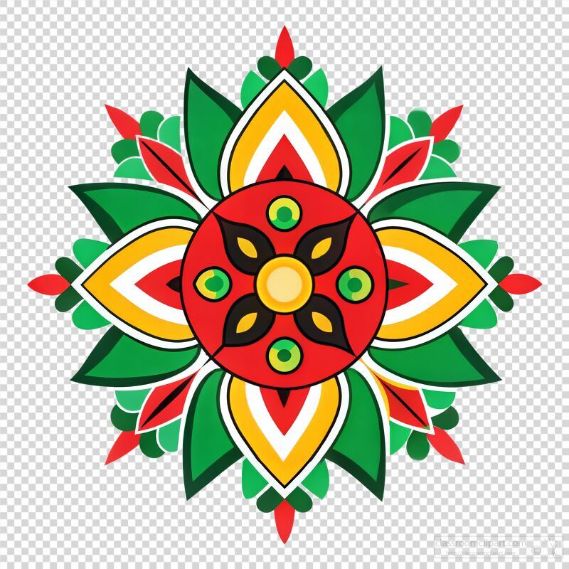 Colorful Betawi Pattern on a White Background