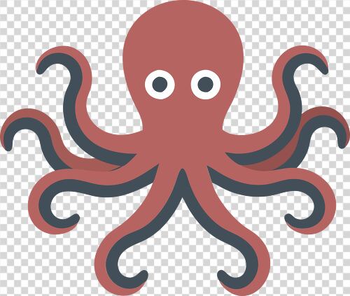 Cartoon octopus with eight arms in a playful style perfect for kids