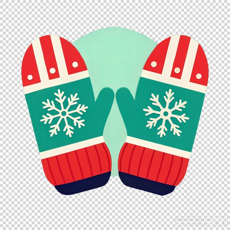 Colorful Winter Mittens With Snowflake Design Displayed