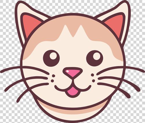 Simple and cheerful cat face illustration perfect for playful designs