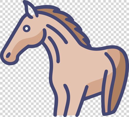 This clipart features a simple horse design suitable for various uses