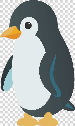 Friendly penguin character ideal for educational materials and design