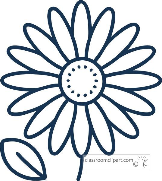 daisy flower icon with clean lines