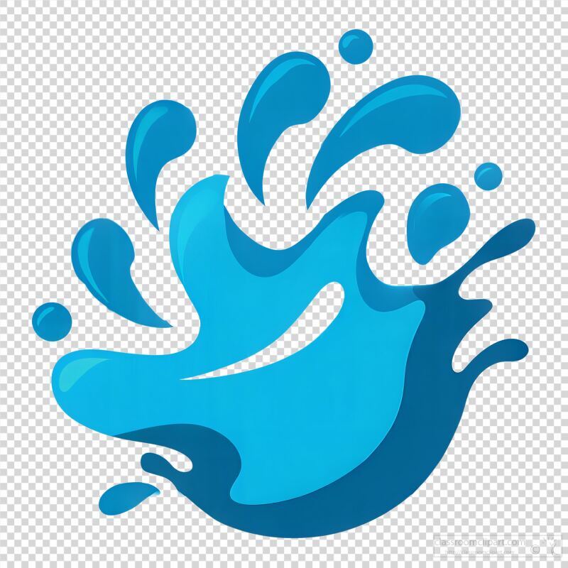 Dynamic Water Splash Design in Vivid Blue Colors