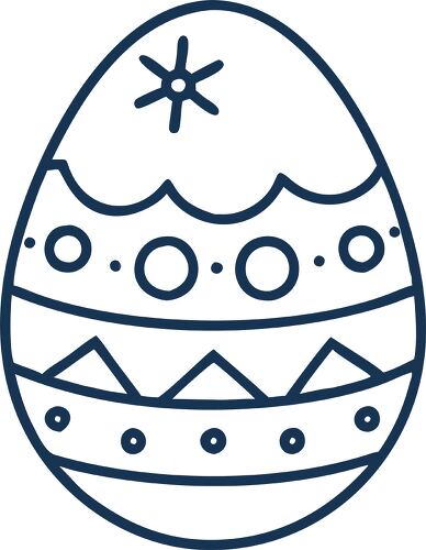 Line icon features a decorated easter egg design