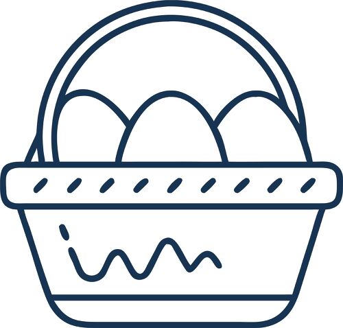 Basket of eggs perfect for holidays