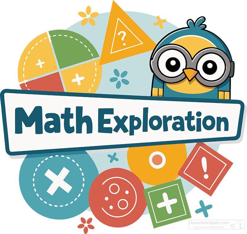 A cheerful cartoon owl invites young learners to explore the world of math through vibrant shapes and symbols This playful setting encourages curiosity and fun in education