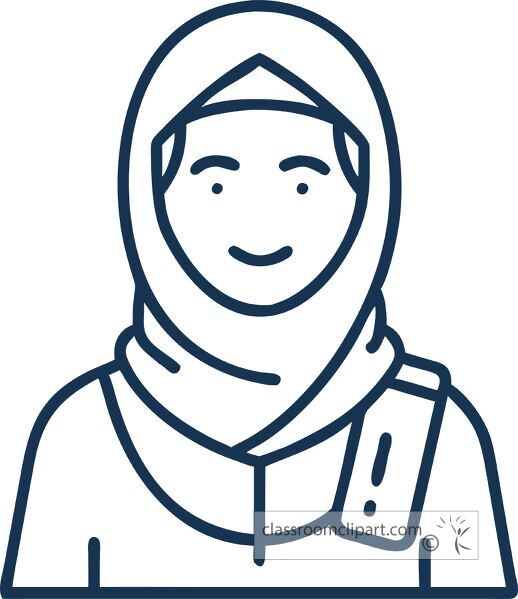 Hijab wearing female teacher icon