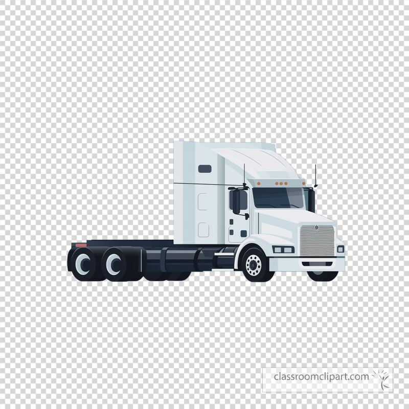 This graphic features a clean flat design of a semi truck with no lines showcasing a modern and minimalistic style Ideal for transportation related projects and designs