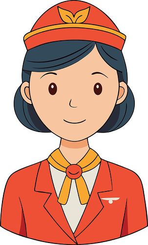 flight attendant front face avatar