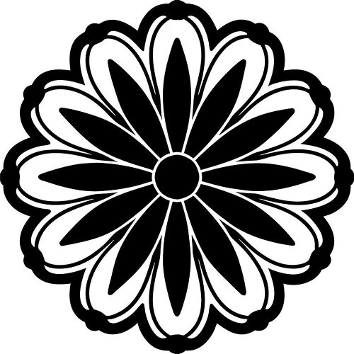 Intricate flower outline silhouette