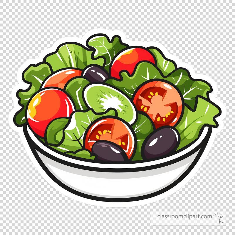 A colorful salad bowl filled with fresh lettuce ripe tomatoes slices of cucumber and olives This healthy dish is ideal for a light meal or a nutritious side