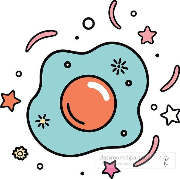 fried egg Whimsy Pastel Doodle clip art