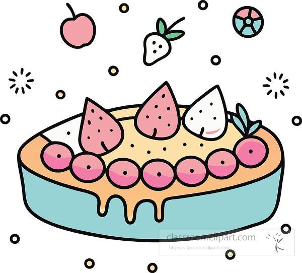 fruit tart Whimsy Pastel Doodle clip art