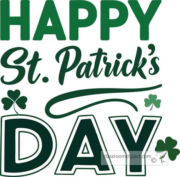 Bold typography celebrates St Patricks Day with cheerful green colors and design