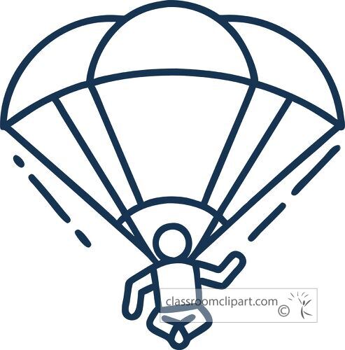 Icon shows a person paragliding under a parachute.