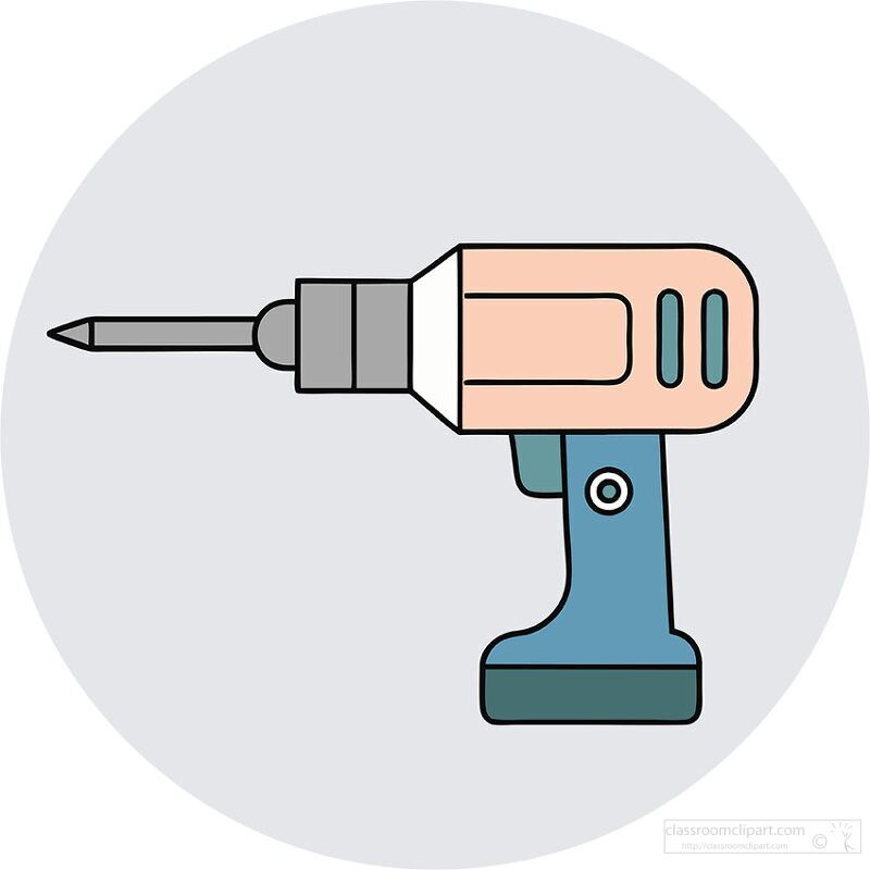 A colorful electric drill rests on a soft gray background showcasing its sleek design and sturdy build.